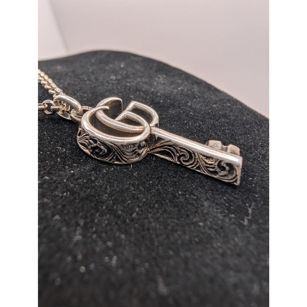 Gucci GG Marmont Double G Key Pendant Necklace Sterling Silver 925 w/ Box - Picture 4 of 13
